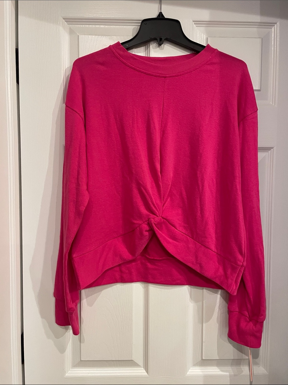 NWT Women’s Aqua Athleta Hot Pink Twist-Front Long Sleeve Top